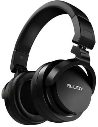 DN Jensen Buddy Stadium Kopfhörer - On-Ear, Faltbar, Kabelgebunden, Leichtgewicht, Kompakt und Robust, Plug & Play, Schwarz