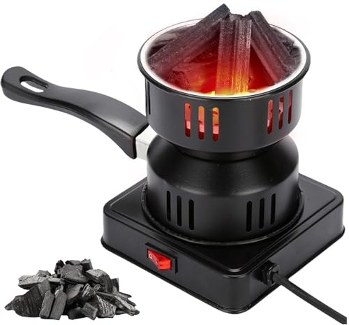 Encendedor de carbón eléctrico, 500 W, accesorio para barbacoa de carbón, encendedor eléctrico con asa, rejilla de carbón y cable, encendedor de carbón eléctrico para shisha, barbacoa y estufa