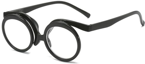 CNAFGBGG Gafas de maquillaje para mujer, gafas de aumento abatibles hacia abajo, de aumento de plástico con bisagra de resorte, de maquillaje para mujer.