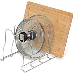 simplywire – Bakeware, Pan and Lid Storage Organiser - Tall - Large - Chrome Coated Steel Rack