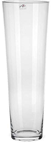 matches21 - Vaso conico in vetro per fiori, design alto e arrotondato, 1 pezzo, Ø 19 x 70 cm
