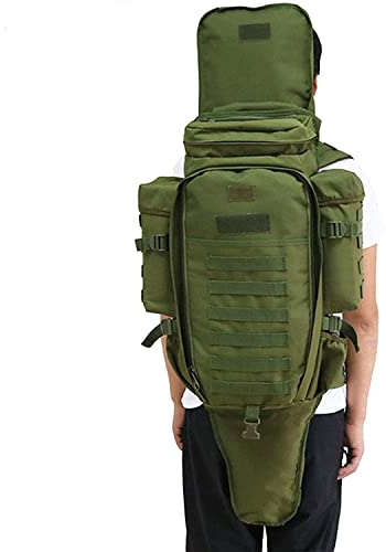Mierty Jagdrucksack Mit Gewehrhalter, Militär Rucksack, Taktischer 56-75L Armee, Assault Pack Kampfrucksack Für Wandern Camping Trekking Angeln Jagd F, Einheitsgröße