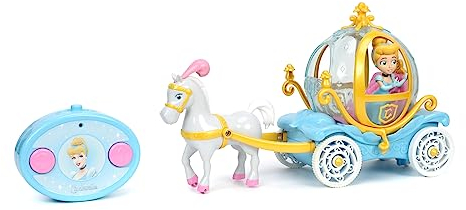 Jada Toys - Ferngesteuerte Disney Princess Kutsche mit Pferd und Prinzessin Cinderella - magisches RC Spielzeug-Fahrzeug für Kinder ab 3 Jahre, 28 cm, max. 2,5 km/h