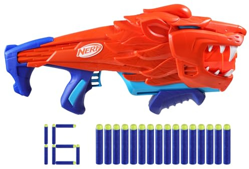 Hasbro Nerf Junior, Wild Lionfury, Blaster Giocattolo in Gommapiuma, Per Bambini e Bambine dai 6 Anni in Su, Ottima Idea Regalo, Facile da Caricare e Usare, Include 16 Dardi, Multicolore