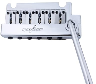 Guyker gitarr Tremolo Bridge String Spacing 10,8 mm med mässingssadel och mässingsblock och brodubb, vår och klo, pop-in vibratstång, komplett installationssats, GG1009 krom
