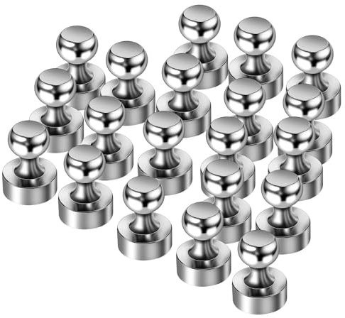 Magnet Pins Stecktafel mit Aufbewahrungs Box Sehr Stark Kegelmagnete Korktafel für Whiteboard Haftung Magnete(20 Stück) (A)
