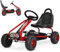 SOARS Gokart, Tretauto mit verstellbarem Sitz & Fußpedal, Go Kart mit Handbremse, Kinderspielfahrzeug Vorwärts- und Rückwärtsfunktion, Kinderfahrzeug bis 30 kg belastbar, für Kinder ab 3 Jahren (Rot)