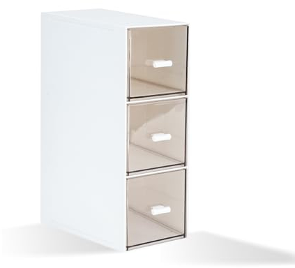 DIBALIYI 1PCS Kunststoff Organizer mit Schubladen, Klarer Deckel Schubladenbox Stapelbar, Tee Aufbewahrungsboxen für Teebeutel, Kaffeepads, Nagellack, Schminktisch Organizer