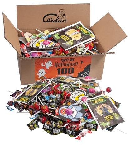 Caramelos Cerdán | Party Mix Halloween - 100 Golosinas y Caramelos de Sabores Surtidos | Relleno de Piñata Sin Gluten | Ideal para Cumpleaños, Fiestas, Navidad, Halloween