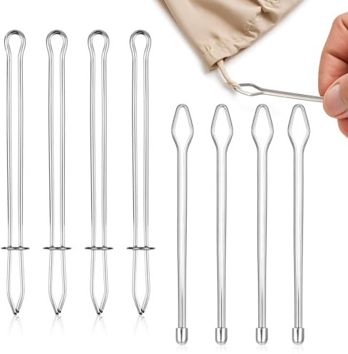 Giantree 8 Stück Einfädler Tweezer, Durchziehnadeln Kordelzug, Elastische Kordel Stahl Einfädler Durchziehnadeln Einfädler Elastikband Einfädelhilfe Haushalt für DIY Nähen Basteln