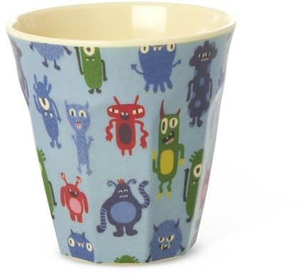 Rice Mittelgroße Melamin Becher Kinderbecher - Hellblau - Monsters Print