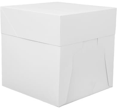 AUTSUPPL Cardboard Cake Box 12 Inch White Paper round Cake Carrier for Grand Celebrations Easy to Carry from Damage