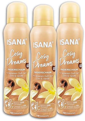 3 er Pack ISANA Damen Rasierschaum Cosy Dreams 3 x 150 ml