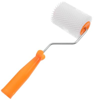 LALAFINA Self Leveling Cement Paint Roller 4 Inch Spiked Bubble Remove Tool Defoaming Device for Floor Screeding and Coating Jobs