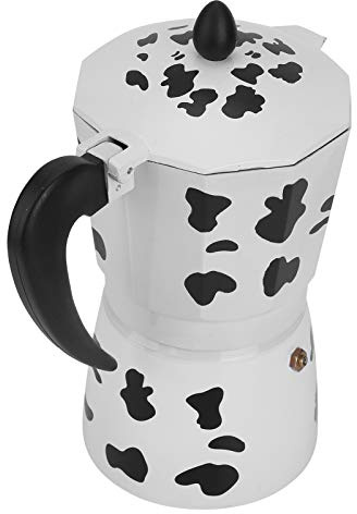 TIKATARER Percolador de café, Pot de café de Aluminio Pots Mocha Cafetero Brewer Machine Mocha de For Home Office Cafe (6 tazas Color de vaca 300ml)
