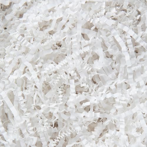 500g White Shredded Tissue Paper for Gift Boxes and Hampers | Crinkle Cut Zig Zag Shredded Paper Suitable Birthday Wedding Easter Housewarming Baby Shower Christmas Anniversary