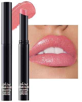 Rouge a Levre Pailleté Métallique, Rose Clair Rouge a Levre Mat Longue Tenue Sans Transfert, Highly Pigmented Diamond Lip Stain, Waterproof Not-Stick, Lip Gloss Repulpant Levres, Maquillage Femme-07