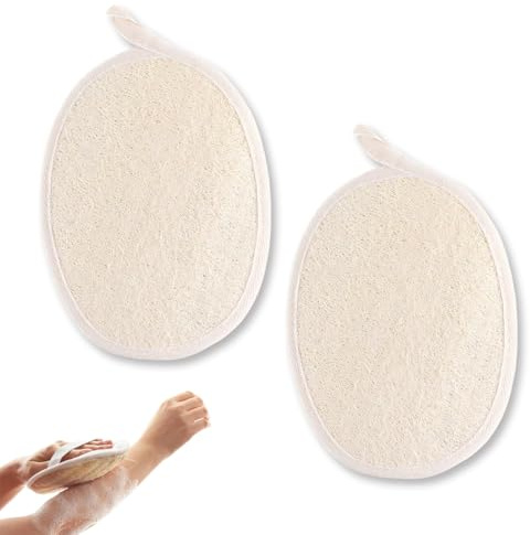 UIEXAY Esponja Exfoliante Corporal, Esponja De Lufa Natural, Guante Exfoliante Corporal, Limpieza Profunda Del Cuerpo, Para Hombres Y Mujeres (2 Piezas)