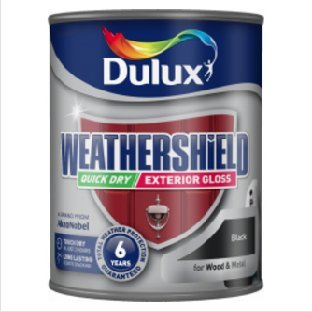 Dulux Weathershield Exterior Quick Dry Gloss 750ml Black