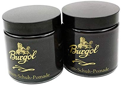 Hebold Schuhmacherei 2 Stück Burgol Premium-Schuh-Pomade Schuhcreme Schwarz 100 ml