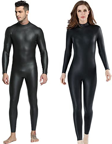 TOYOMO Wetsuit for Men Women Waterproof Light Leather Wetsuit Stretch One Piece Swimsuit for Triathlon, Surfing, Diving,M,Women