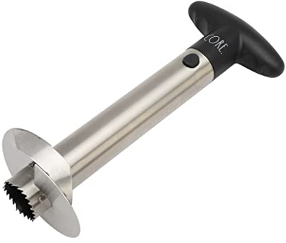 Rae Dunn Stainless Steel Corer - Easily Removes Cores and Pits from Apples, Pears, Peppers, Pineapples, and More, Black Pineapple