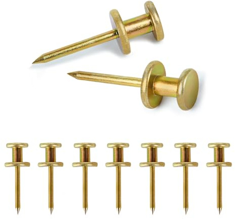 FUZANWJ Double Headed Picture Hangers(20lbs-50pcs), Picture Hanging Nails, Thumb Tacks , Picture Nails, Wall Nails for Hanging, Professional Plaster Picture Hooks for Wooden Wall or Drywall
