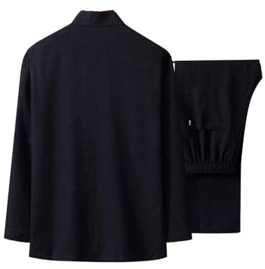 KEMKEY Uniforme d'arts Martiaux pour Femmes, Costume Tai Chi, vêtements de Kung Fu Chinois, vêtements Wing Chun en Coton, méditation Zen,A,L