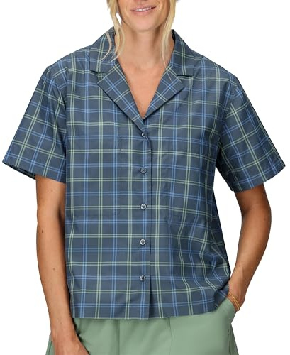 MARMOT Aerobora Kurzarm-Shirt für Damen, Thunderhead Windowpane, Groß