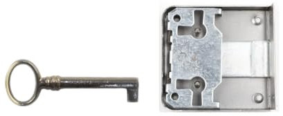 Holzando Möbelschloss 02.0022 mit Schlüssel 3013.03 - Dornmaß 40mm- Halmlänge 42mm