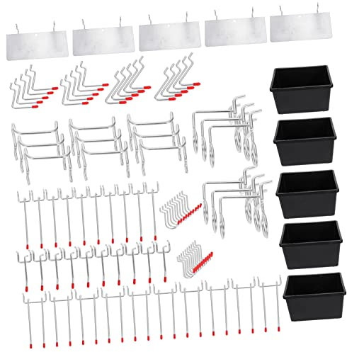 ULTECHNOVO 101pcs Hardware Hook Set Perforated Wall Hooks for Pegboard Display Rack Function Tool Storage Organiser Scenario