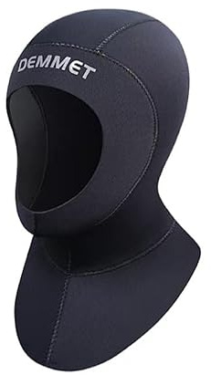 DEMMET Neoprene Wetsuit Hood Scuba Diving Hood 1.5MM for Men Women, with Shoulder Cap Surfing Thermal Hood for Kayaking Snorkeling Swimming Sailing Canoeing Water Sports (1.5mm Black, M)