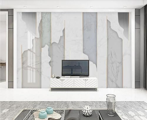 Papel Pintado Pared 3D Mármol Metálico Geométrico Fotomurales 3D Papel Tapiz Moderno Murales Dormitorio -ZX21324-250x175cm