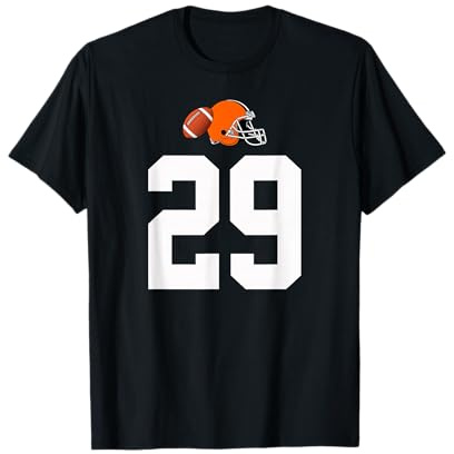 Americano Fútbol Casco Estilo Vintage Número 29 Camiseta