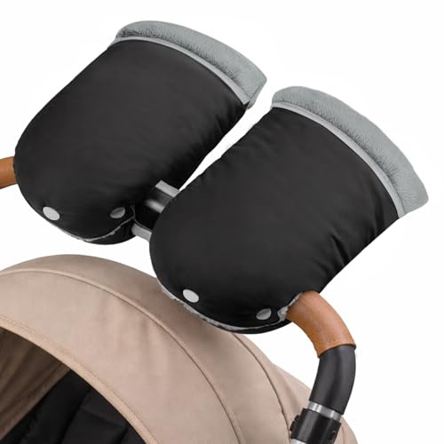 Tbintul Guanti Passeggino Scaldamani,Guanti per Passeggino Inverno Proteggi-mani Accessori di Dimensioni Universali Regalo Adatto per i Nuovi Genitori(Nero)