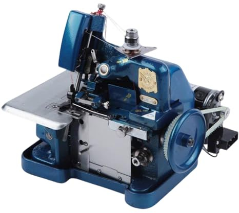 Three Thread Desktop Overlock Machine 250W Electric Sewing Machine Serger with Adjustable Stitch for Household Sewing Overlocking and Edge Work Blue