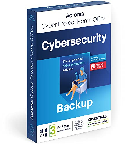 Acronis Cyber Protect Home Office 2023 | Essentials | 3 PC/Mac | 1 Jahr | Windows/Mac/Android/iOS | Sicherung | Aktivierungscode per E-Mail