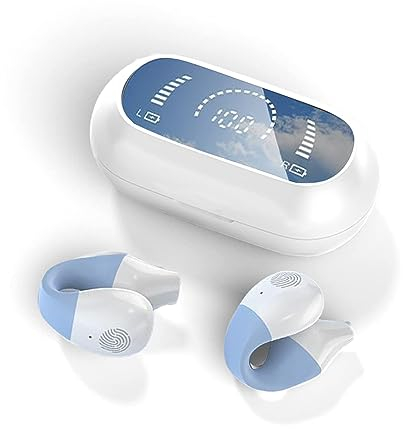 Xmenha Open Ear Sportkopfhörer Luftleitung Knochenschall Kopfhörer kabellos Bluetooth mit Mic wasserdicht Wireless Earbuds mit Ohrbügel bequem für Sport Joggen Laufen Fahren Gym Ohrhörer mit Ohrhaken