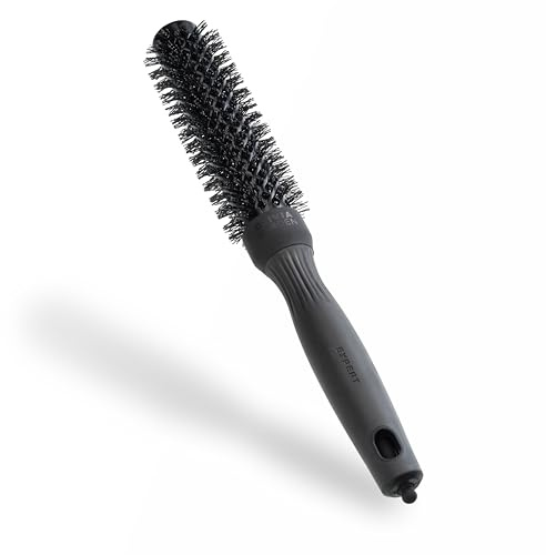 Olivia Garden Expert Blowout Speed Black Label – Nero opaco - 25 - Spazzola rotonda in ceramica con corpo extra lungo per messe in piega 25% più veloci