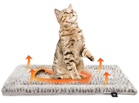 Mora Pets Tappetino autoriscaldante gatti Coperta riscaldante Cuscino per gatti e cani Tappeto riscaldante Senza elettricità e batterie Cuccia gatto Lavabile 56 x 42 cm
