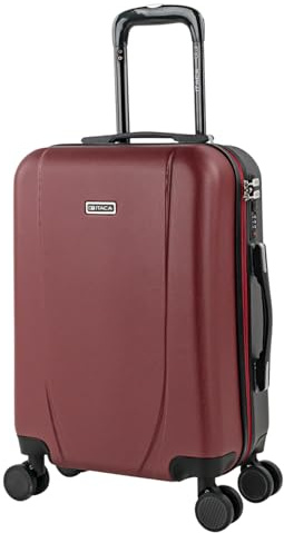 ITACA - Maleta de Cabina 55x40x20 de Viaje rígidas Trolley con 4 Ruedas Dobles para Avion Ligera Equipaje de Mano candado de combinación., Granate-Antracita