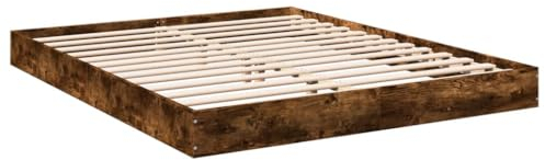vidaXL Bettgestell Räuchereiche 160x200 cm Holzwerkstoff