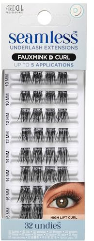 Ardell Seamless Underlash Eyelash Extensions, Fauxmink, D-Curl, 32 Clusters (Pack of 1)