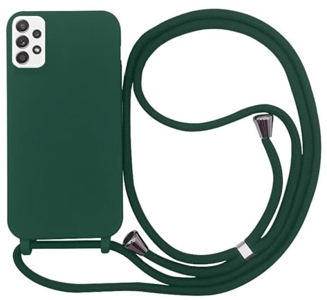 Rnrieyta Miagon Crossbody-fodral till Samsung Galaxy A33 5G, skydd med snodd-rem justerbart rep flytande silikon mjukt halsband bältessladd telefon stötfångare