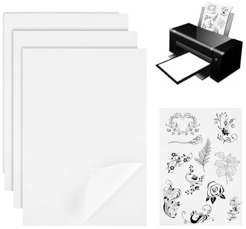 JAWUZ Lot de 3 Stabilisateurs Broderie A4 29,7x21cm Autocollants Solubles - Papier Hydrosoluble Imprimable - Film Broderie Main Machine - Sans Résidus Eau Froide/Chaude - Pour Quilting Punch Needle