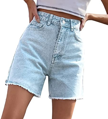 Ladies Denim Shorts Stretchy - High Waisted Denim Shorts for Women UK | Holidayshorts Ladiesshorts Size 16 Knee Length Summer Causalshorts Ladiesshorts Size 12 Flowyshorts Outdoorshort