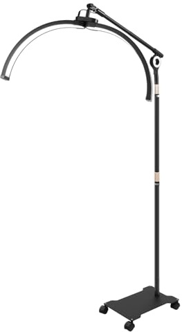 Beaudreaul Lampada a mezzaluna, 40 W, LED da pavimento, luce a mezzaluna, angolo di rotazione di 350°, lampada cosmetica regolabile, 7 livelli di temperatura di colore e 10 livelli di luminosità