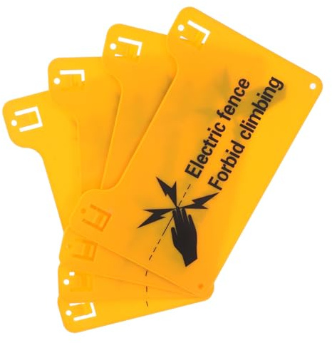OUNONA 4pièces Plaques Avertissement Danger Pour Clôture Électrique Panneaux Haute Tension Signalisation De Sécurité Pour Ferme Et Maison Lot