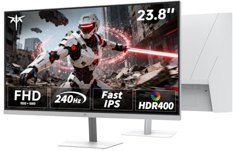 KTC Monitor Gaming 24 Pollici | FHD@240Hz | Fast IPS Panel | Tempo di risposta 1 ms (MPRT) | Luminosità 400 cd/㎡, HDR400 | Adaptive Sync | 116% sRGB, 92% DCI-P3, ΔE＜2 | Bianco | H24F7