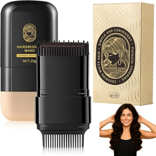 Dark Hair Dye Comb with Quick Grey Coverage Instant Hair Color Stick, Portable Touch Up Comb Concealer Root Dye, Easy to Use for Men & Women (Coffee)